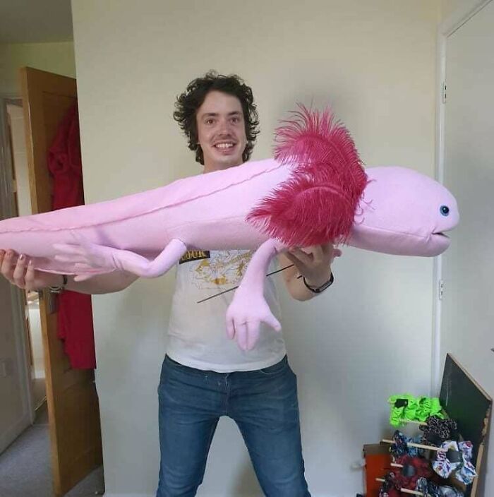 Built a 4-Foot Tall Axolotl Puppet—Because Puppets Are Awesome