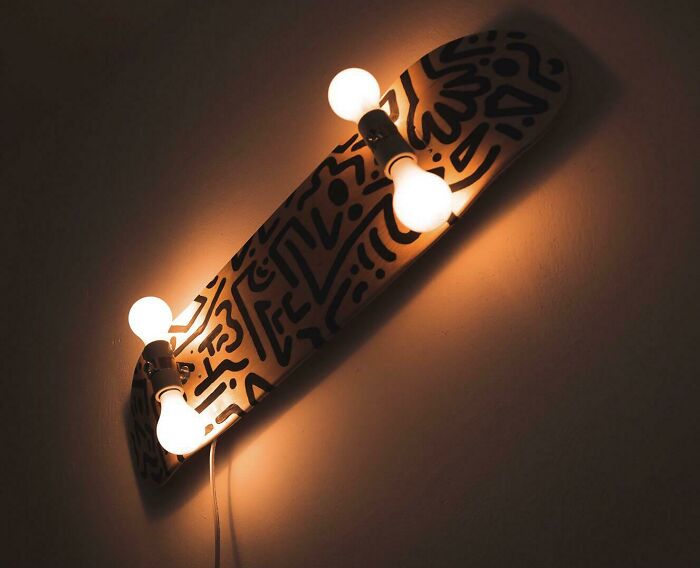 Turned a Skateboard Into a Lamp Because Why Not?