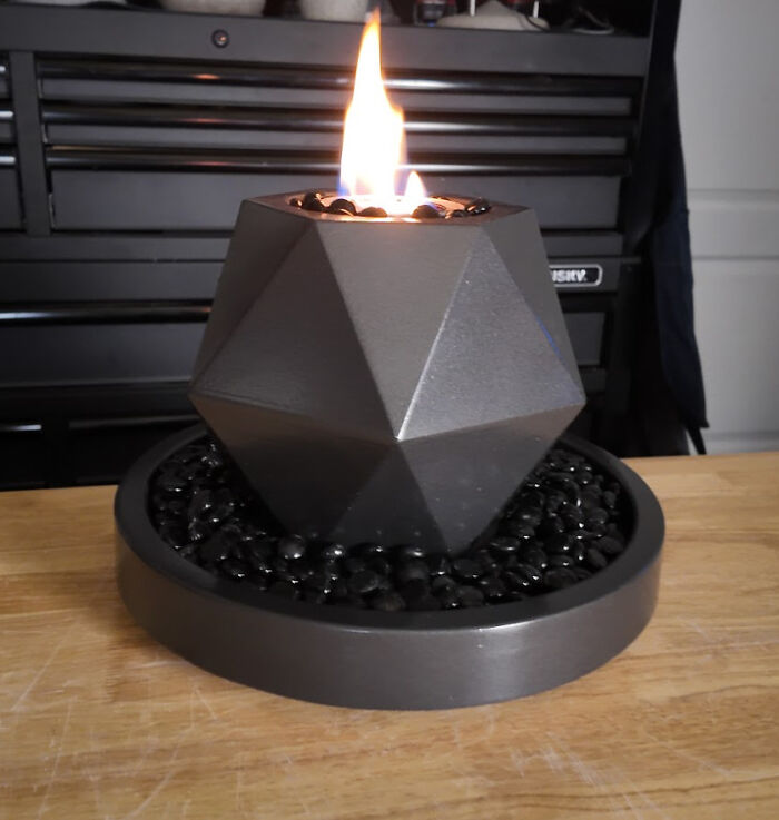 3D Printed Molds to Cast a Concrete Fire Feature for Tabletop Cozy Nights