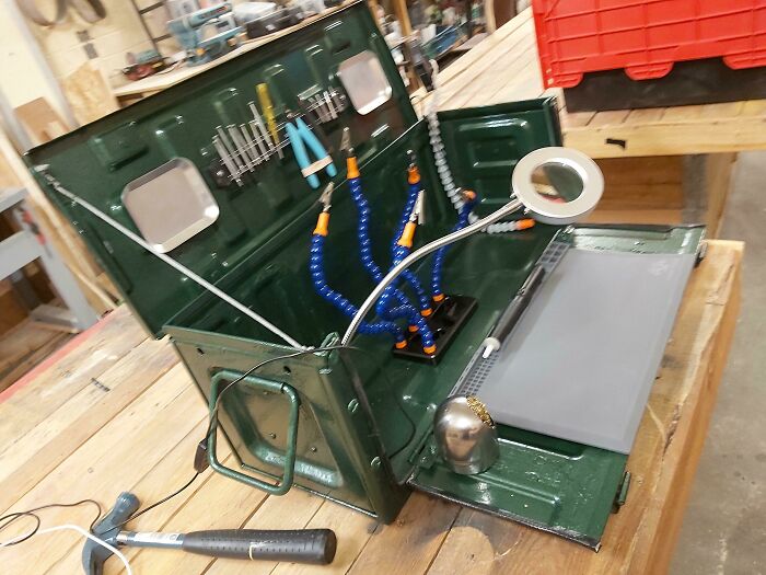 Custom Soldering Station Built from a British Army Artillery Case—Stealth Mode DIY