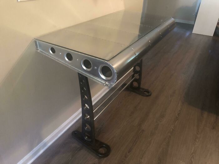 Made Airplane Wing Tables From Scratch Using Aluminum Sheet—Industrial Chic
