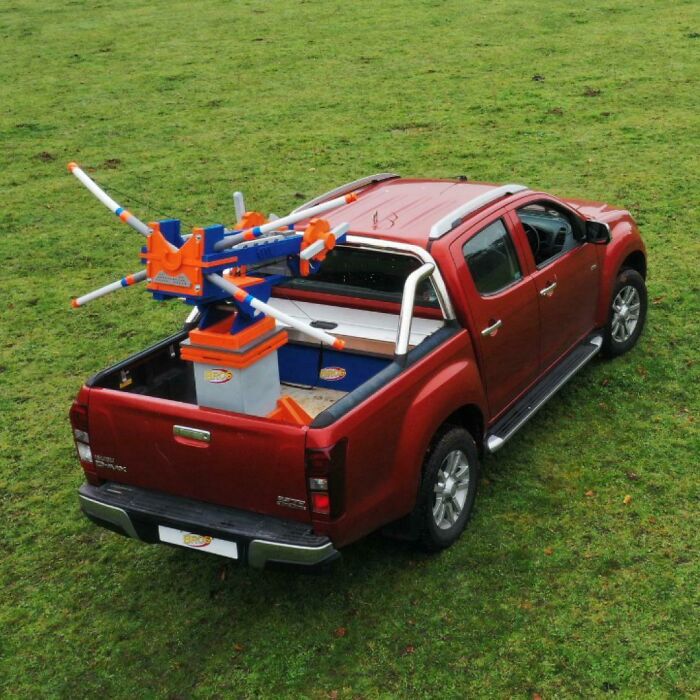 My Brother and I Made a Giant PVC Nerf Crossbow to Chase Inflatable Dinosaurs in a Field