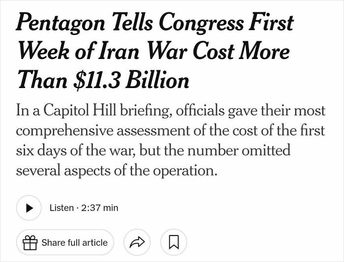 Iran War's First Week Blew $11.3 Billion—Whoa!