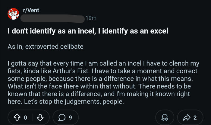 Guy Thinks "Incel" Means "Introverted Celibate" - And He’s Very Firm About It