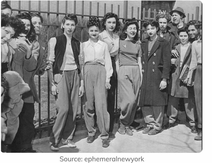 Slacks Squad: Girls at Abraham Lincoln High School Say ‘Heck Yeah’ to Wearing Pants, 1942
