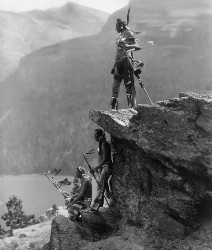 The Blackfoot Tribe Hanging Out in Glacier National Park, Circa 1913