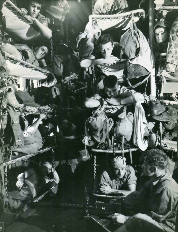 Marines Crashing on Transport En Route to Iwo Jima – Making the Best of a Cramped Trip, 1945