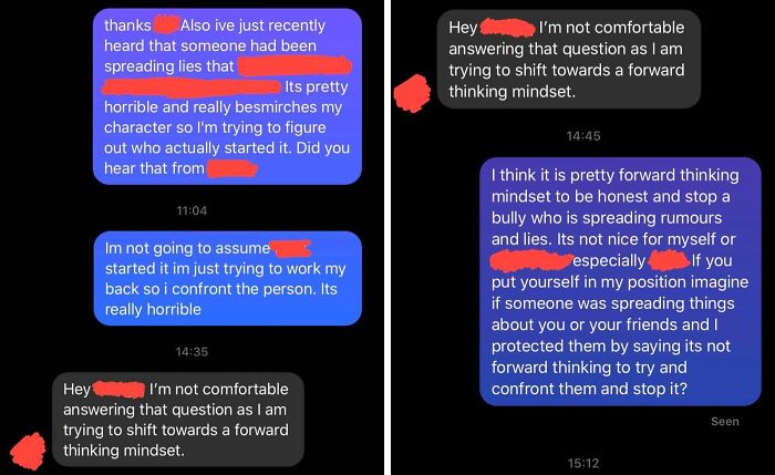 Friend Says Confronting Gossip Spreader Isn’t "Forward Thinking"