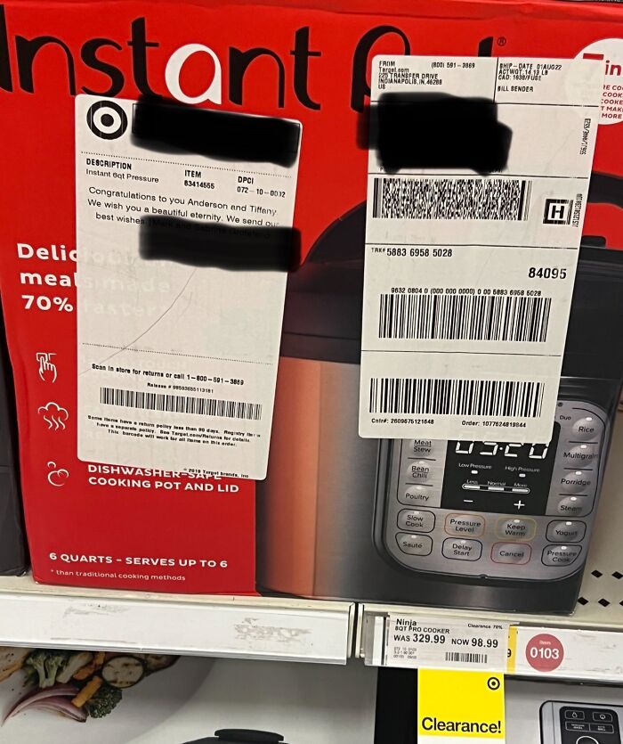 Got Wedding Gift Returned—Tags Still On and Headed to Target