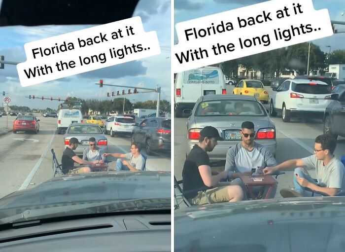 Florida Man And His Buddies Play Cards At Red Light Like It’s A Party