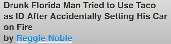 Florida Man Just Doing His Thing Like Always