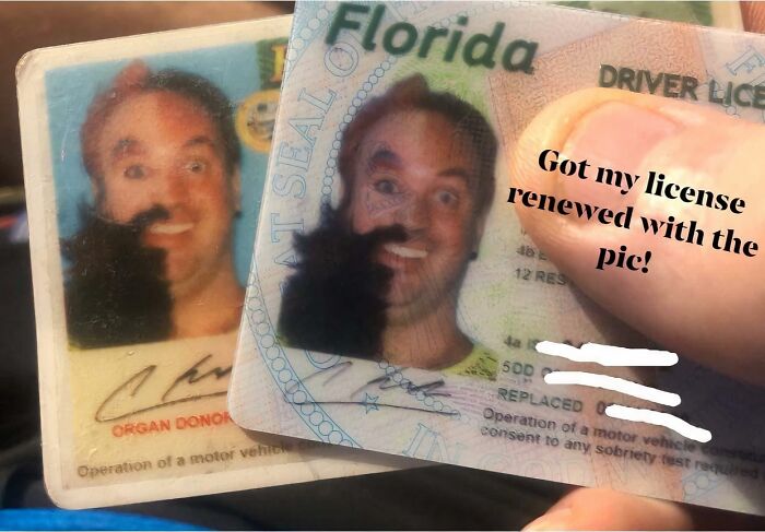 Guy Grows A Giant Beard, Shaves Half, And Creates The Ultimate Split Face For His Driver’s License Photo