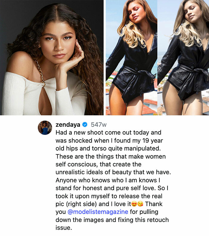 Zendaya Calls Out Photoshop