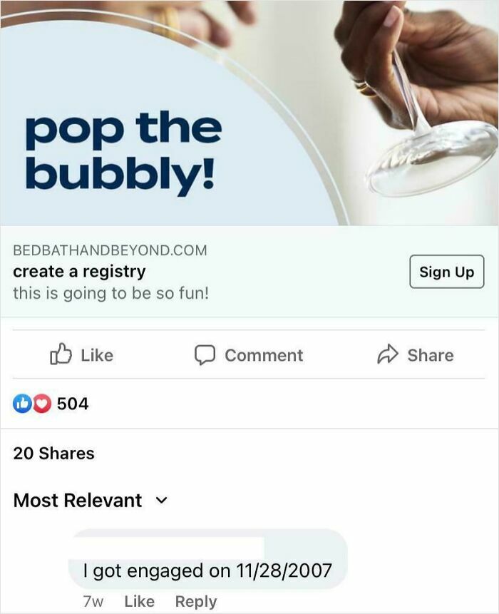 On A Bed Bath And Beyond Ad For Newly Engaged Couples… Who Cares?
