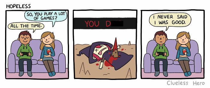 Let's Dive Into The 54 Most Hilarious 'Clueless Hero' Comics About Video Game Madness