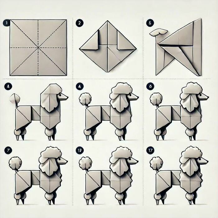 Origami Poodle Guide From… AI?