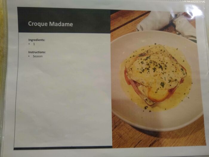 Thank Goodness For Recipe Books. Or Else