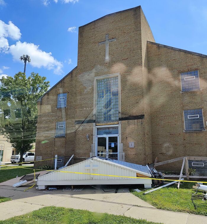 Church Steeple Just Took a Chill Pill and Fell Off Overnight