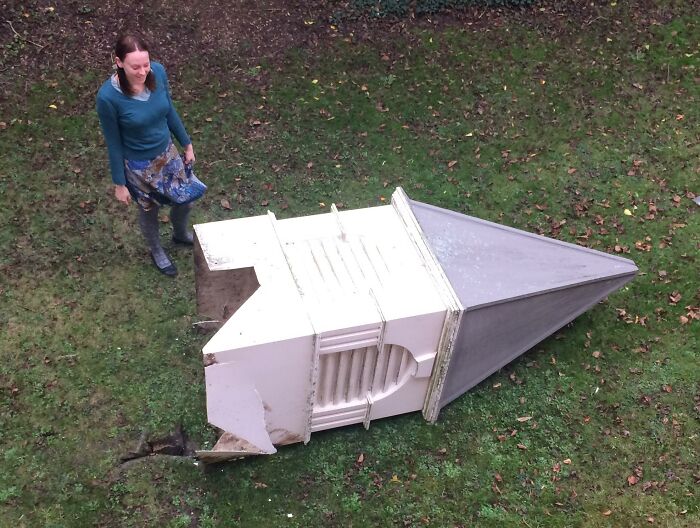 This Big Ol’ Thing Fell Off Our Apartment Roof. Wife Wanted to Show Scale
