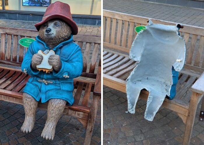 Paddington Bear Statue's Hair Said ‘Nah’ and Took Off