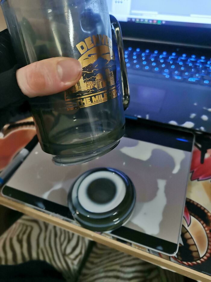 Cup Bottom Just Gave Up and Spilled Milk Everywhere
