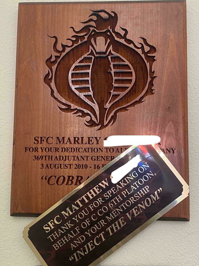 My Dad's Retirement Plaque Was Actually Someone Else’s Under a Sheet