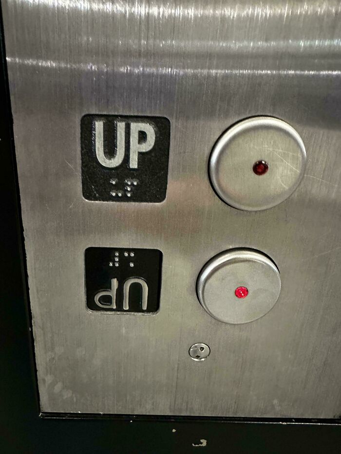 Elevator Button Confusion: Up Means Down?