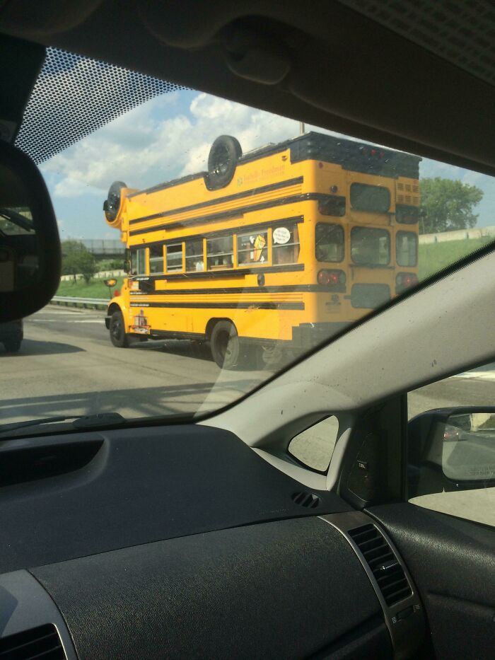 Bus Inception: An Upside Down Bus On A Bus