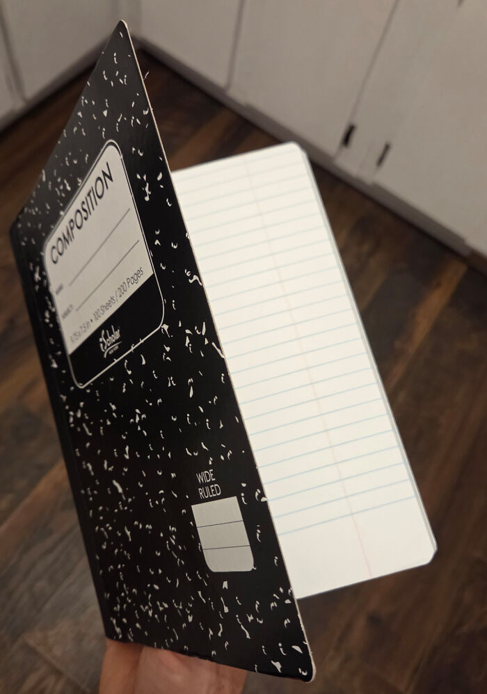 Composition Book Doing The Upside Down Flip