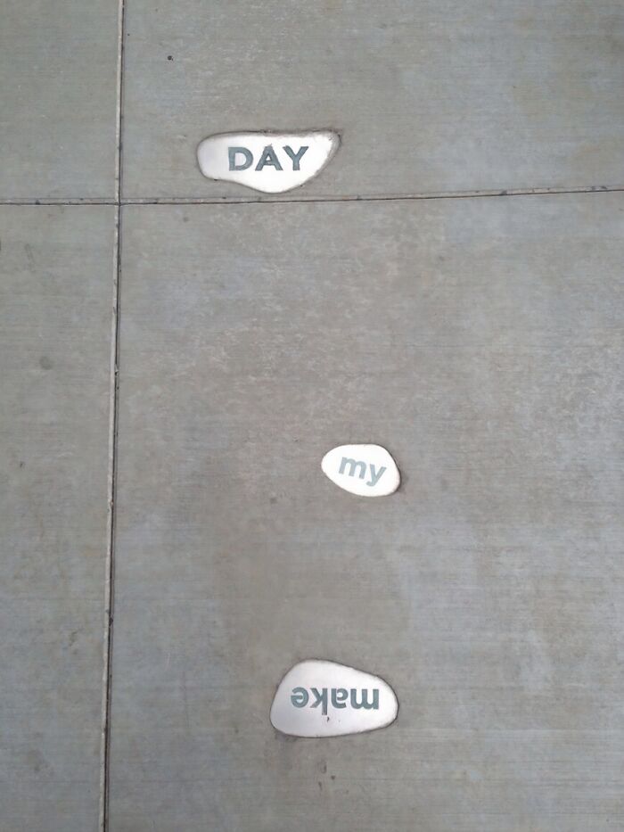 Movie Quote on the Ground... with an Upside Down Twist