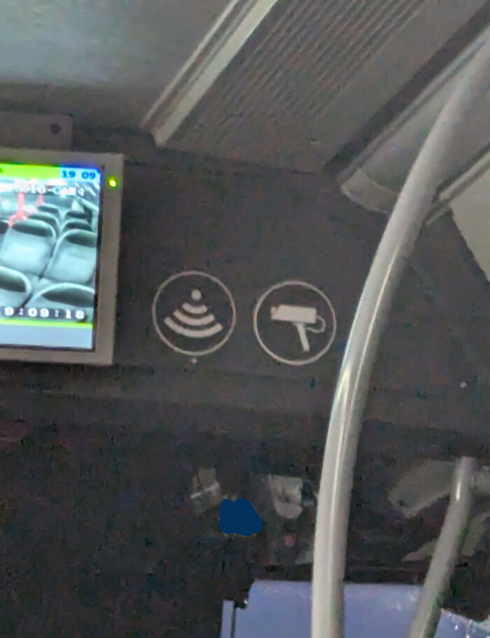 Public Transport Buses Having a Coordinated Upside Down Sticker Party