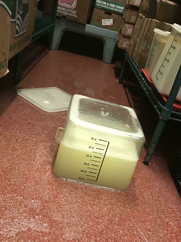 Lemonade Container Landed Upside Down Without Making a Mess!