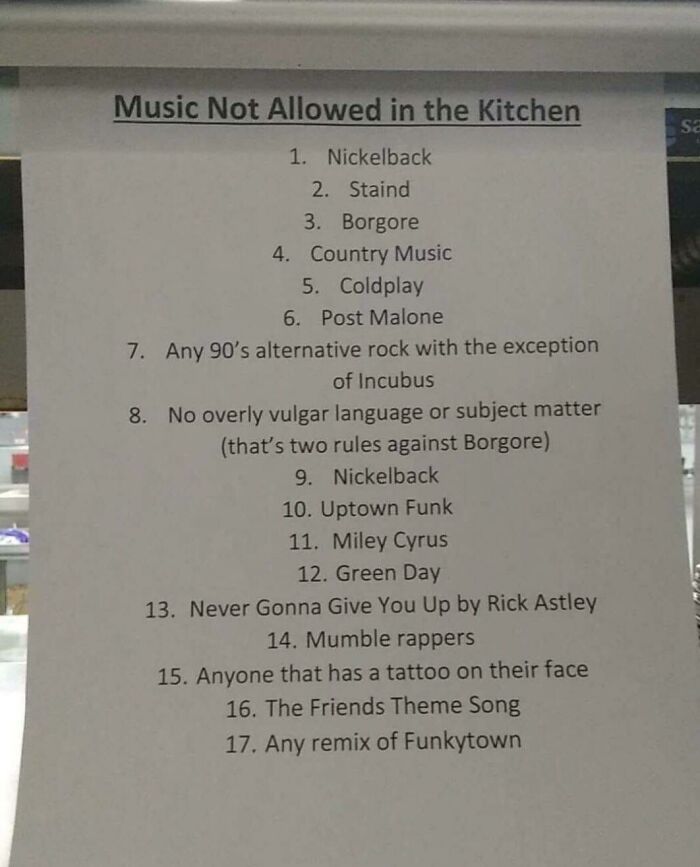 No Music Allowed In The Kitchen