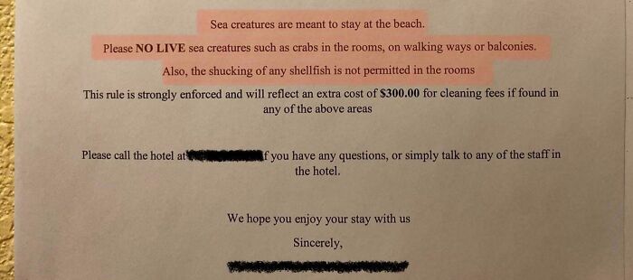 Hotel Rules (Even Though It's Not Near A Beach)