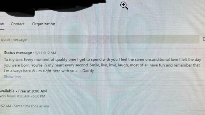 Dad’s Teams Status? Definitely Not From His Kid