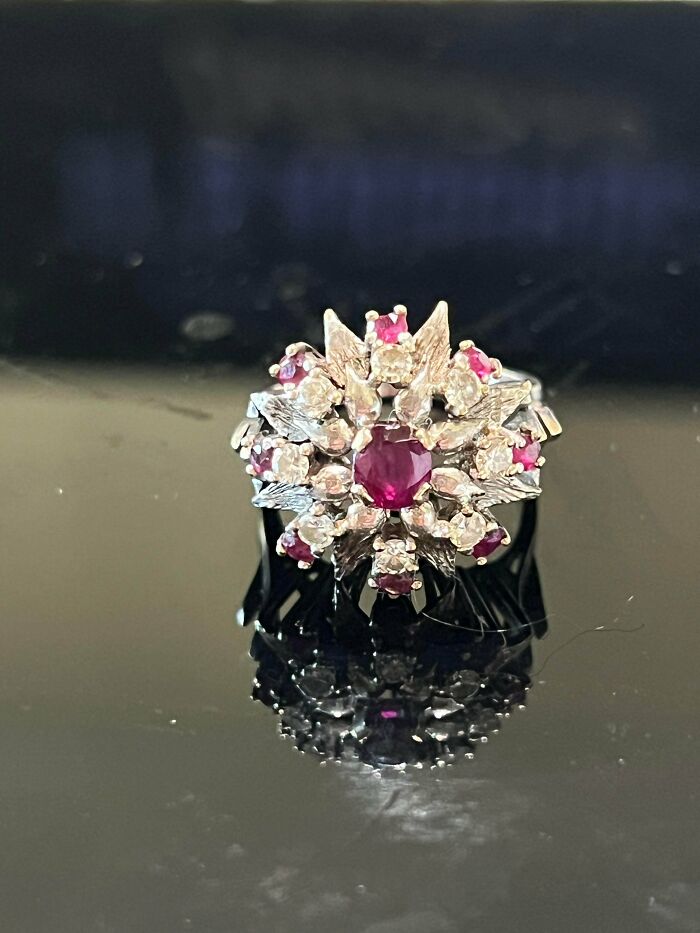 Grandma’s 18k Gold Ring with Diamonds & Rubies? Around $650-$1,000