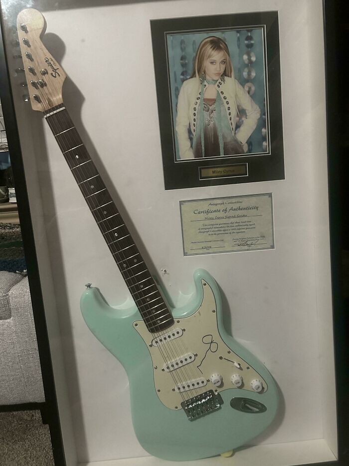 Miley Cyrus Signed Guitar For $50? Probably Worth $500 to $700