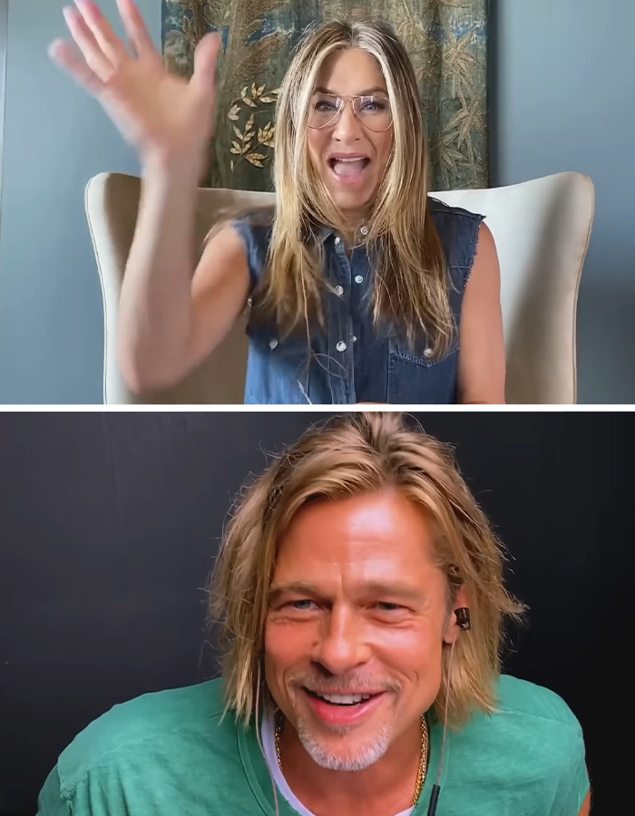 Brad And Jen's Virtual Reunion Was Movie-Magic Realness