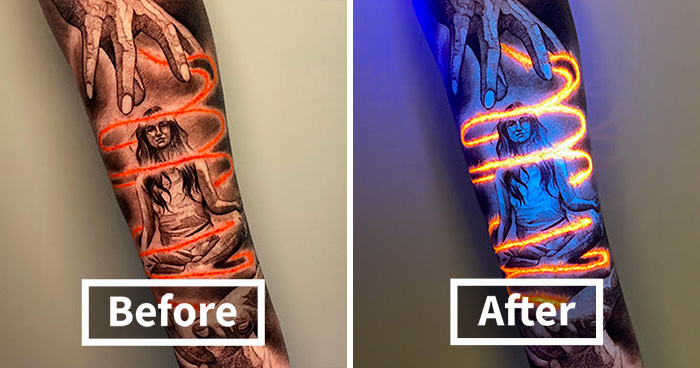 Tattoos That Hide Cool Secrets Until The Lights Go Out