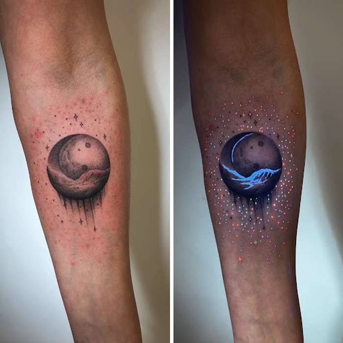 Tattoos That Hide Cool Secrets Until The Lights Go Out