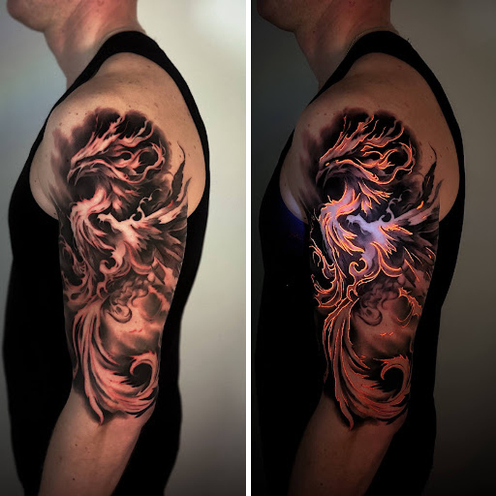 Tattoos That Hide Cool Secrets Until The Lights Go Out