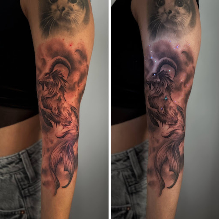 Tattoos That Hide Cool Secrets Until The Lights Go Out