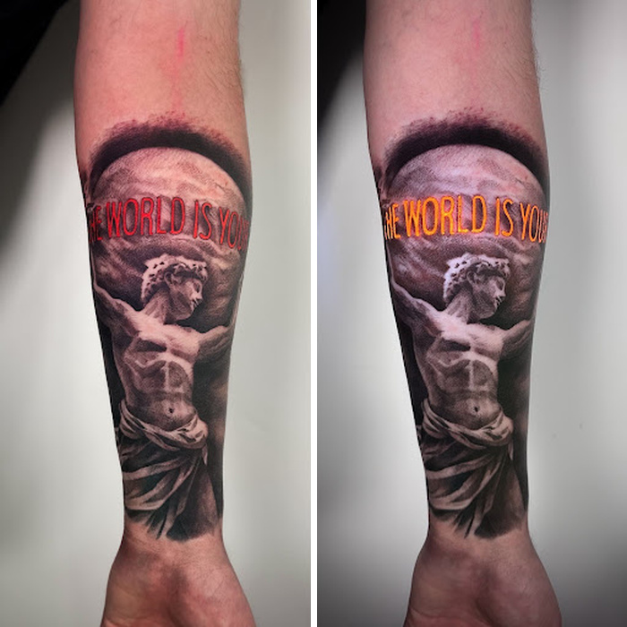 Tattoos That Hide Cool Secrets Until The Lights Go Out