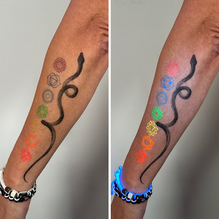 Tattoos That Hide Cool Secrets Until The Lights Go Out