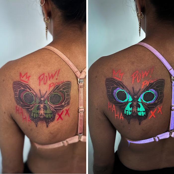 Tattoos That Hide Cool Secrets Until The Lights Go Out
