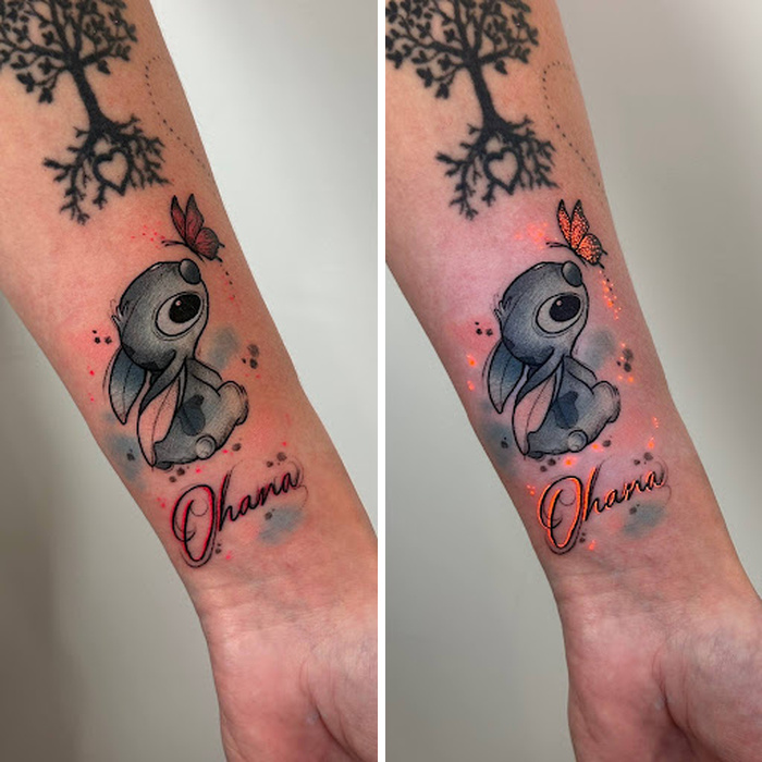 Tattoos That Hide Cool Secrets Until The Lights Go Out