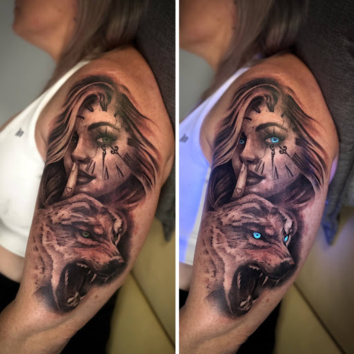 Tattoos That Hide Cool Secrets Until The Lights Go Out