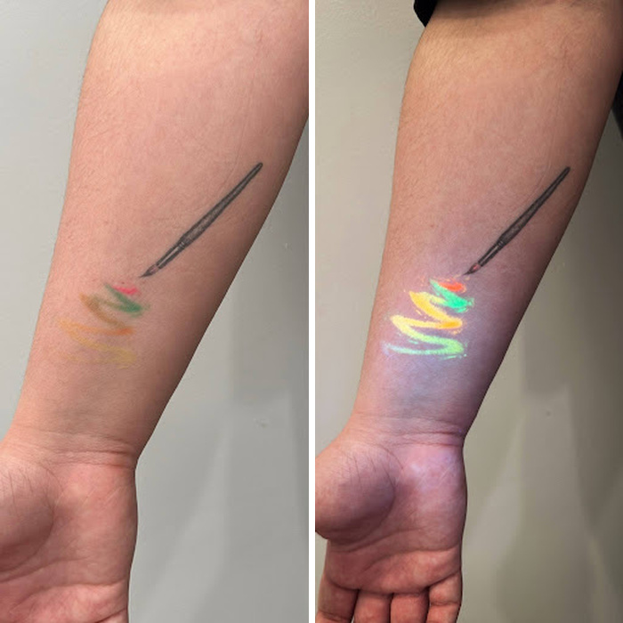 Tattoos That Hide Cool Secrets Until The Lights Go Out