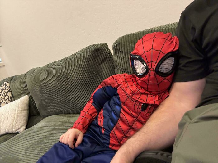 Those Little Moments When Your Kid Snuggles as Spider-Man