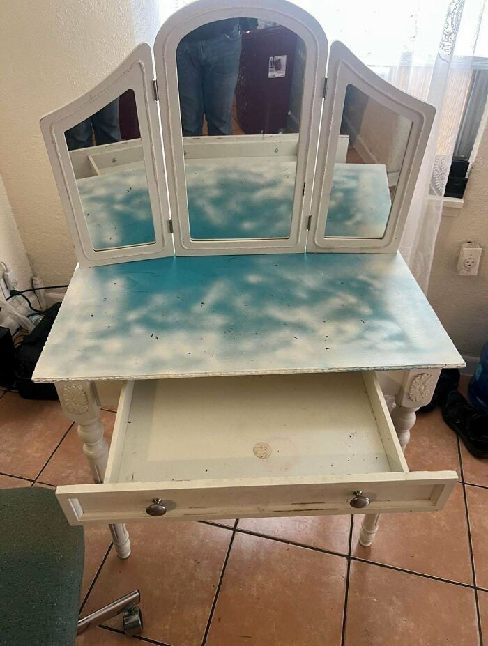Vanity with a Cloud Painting? Mood Set.